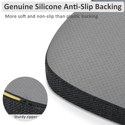 Shinnwa Kitchen Chair Cushions Set of 2, High-Resilience Foam Windsor Seat Pads, Dining Chair Cushions with Ties & Textured Cover, 2 Pack, 16.5 x 15.5 x 2, Charcoal - color: Charcoal, size: 2 Count (Pack of 1)