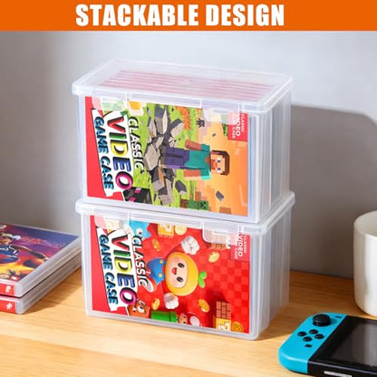 tutata Plastic Video Game Holder, Game Disc Storage Box Compatible with Switch Game Holder - Clear