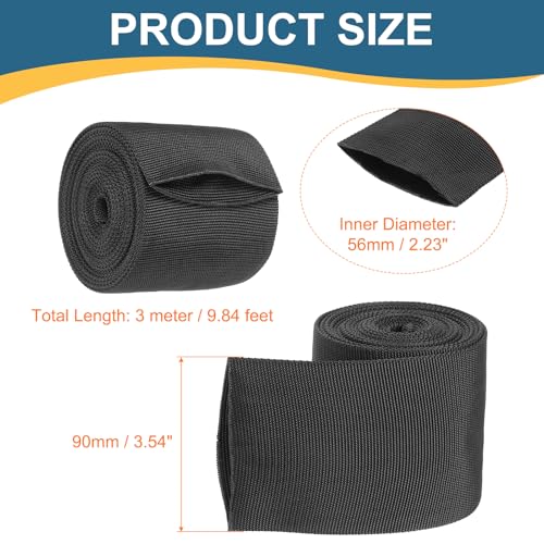 HARFINGTON Nylon Protective Hose Sleeve 2.2" ID 10FT Cable Cover Sheath Hydraulic Hose Protector Wrap for Welding Cord Tig Torch Hydraulic, Black - size: 2.2" ID 10FT