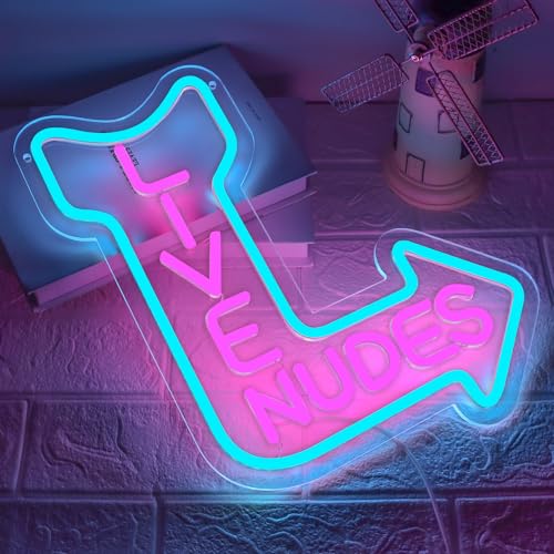 Live Neon Signs, Music LED Neon Light for Wall Decor,Music Studio Light up Sign for Wall Decor Beer,Bar,Bedroom,Party,Club - style: Live Nudes