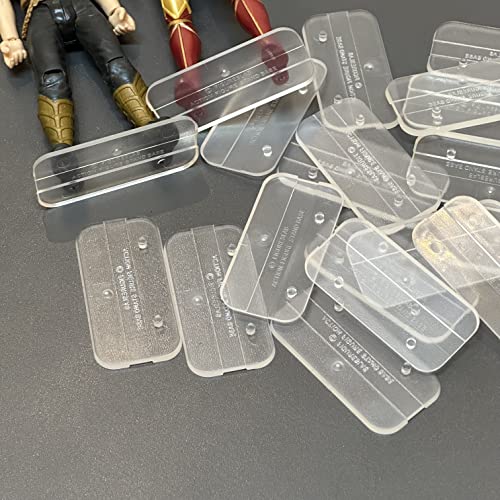 100PCS 6 inch Action Figure Stand Display, Figures Toy Organizer Bases Support Stands, Compatible with 1/12 Mavel Legends Series/GiJeo Classified Series/D C/Mo tu Models, Square - color: 100PACK Transparent(Square)