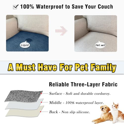 Couch Arm Covers, Sofa Arm Covers, Waterproof Armrest Cover for Sofa, Loveseat, Armchair, Anti-Slip Recliner Arm Cover, Headrest Cover, Arm Chair Covers Set of 2 (Navy Blue, 24"×24") - color: Navy Blue, size: 24" x 24" - 2 pcs