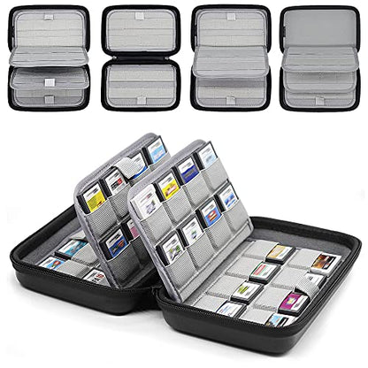 sisma 64 DS 3DS Switch Game Case Compatible with Nintendo Game Cartridges, Cards Holder Organizer Home & Travel Safekeeping Storage Case Carrying Bag - color: Black 64 Slots