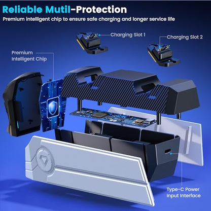 Upgraded for PS5 Controller Charger with Fast Charging AC Adapter, Dual Controller Charging Station Stand for PlayStation 5, Faceplates for PlayStation 4 - size: M