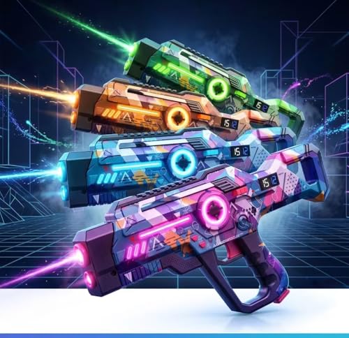 Rechargeable Laser Tag Guns Set of 4, Lazer Tag Game for Kids Teens & Adults, Boys & Girls Outdoor Teenage Group Activities, Cool Toys for Teenage Ages 8 9 10 11 12+ - color: Dark Blue