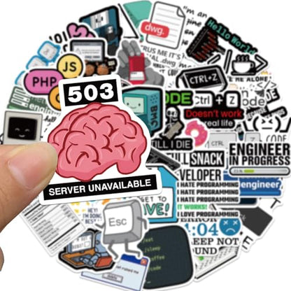 110PCS PCS Programming Stickers Funny, Vinyl Waterproof for Water Bottle Laptop Luggage Guitar Gifts for Teens Girls Kids Adult Students Funny - style: Programming Stickers