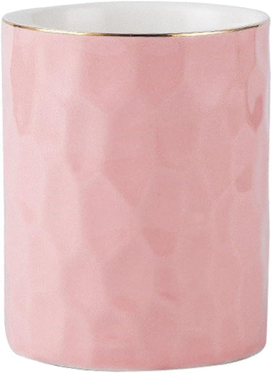 HANKOR Ceramic Pen Holder Cup Pencil Holder for Desk, Makeup Brush Holder Organizer for Office Home (Pink) - color: Pink