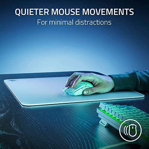 Razer Atlas Tempered Glass Gaming Mouse Mat: Ultra-Smooth Micro-Etched Surface - Dirt and Scratch-Resistant - Anti-Slip Base - Quiet Mouse Movements - White - color: White