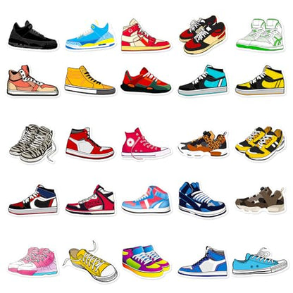 50 pcs Sneaker Stickers, Basketball Shoe Stickers for Skateboards, laptops, Guitar, Water Bottles, Bikes, Luggage