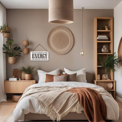Positive Affirmations Wall Decor Good Vibes Only Sign Bedroom Door Decor Please Be Mindful Of The Energy You Bring Into This Space Signs Zen Pictures Home Spiritual Decor Hanging Signs 12x6 In