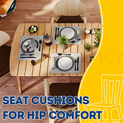 AAAAAcessories D-Shaped Chair Cushions, 2" Thick Dining Chair Pads with Ties and Removable, Machine-Washable Cover, 17" x 16", Brown - color: Brown, size: 1 Count(Pack of 1)