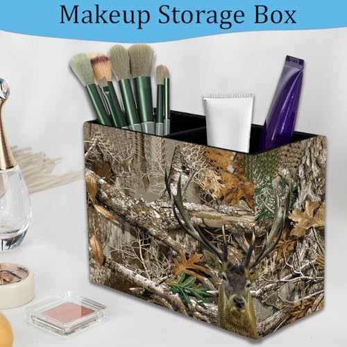 Pen Holder and Anti-Slip Mouse Pad Combination, Makeup Brush Storage Box, Tableware Storage Box, Suitable for Office and Home - Camouflage Giraffe - color: Camouflage Giraffe