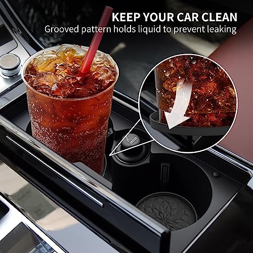 ME.FAN Car Coasters for Cup Holders [4 Pack] - 2.75In Silicone Auto Mug Mats - Universal Non-Slip Recessed Car Interior AccessoriesBlack - color: 4 Pack-black