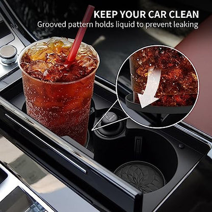 ME.FAN Car Coasters for Cup Holders [4 Pack] - 2.75In Silicone Auto Mug Mats - Universal Non-Slip Recessed Car Interior AccessoriesBlack - color: 4 Pack-black