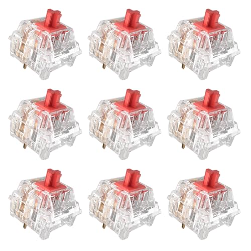 Zhouwang Burgundy Linear Switches, 3-Pin Pre-Lubricated Linear Switches, Dustproof and Waterproof for Mechanical Keyboards. (36Pcs) - color: Crysta Red, size: 36Pcs