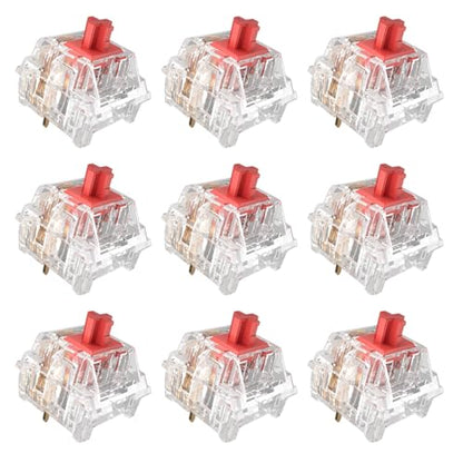 Zhouwang Burgundy Linear Switches, 3-Pin Pre-Lubricated Linear Switches, Dustproof and Waterproof for Mechanical Keyboards. (36Pcs) - color: Crysta Red, size: 36Pcs