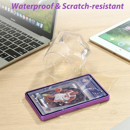 ZINHO Graded Card Case Magnetic Aluminum Alloy Slab Protector Display Case Fits 35PT PSA/CGC/CSG Cards, UV Protection (Purple) - color: Purple, style: PSA Card Case