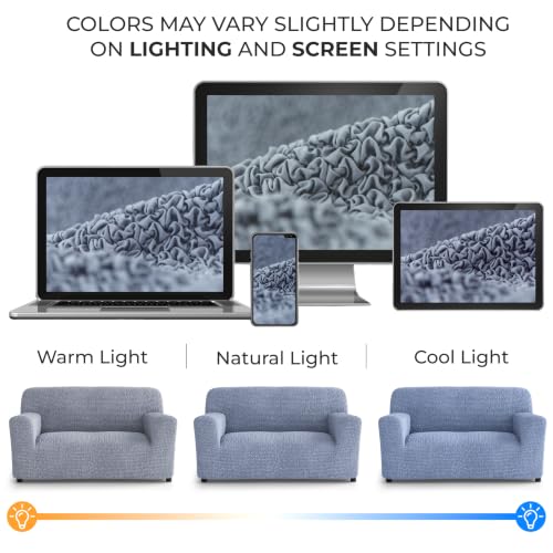 Premium Stretch Couch Covers for Sofa - Sofa Chair Cover Washable, Dogs & Pets Friendly - Elastic Polyester Loveseat Slipcovers - Non-Slip Love Seat Couch Covers - Blue (40"-63" Wide) - color: Blue, size: 40"-63" Wide