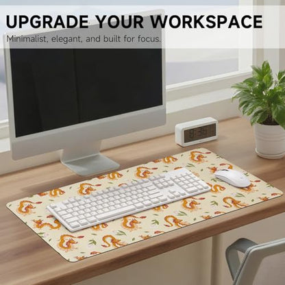 AUPET PU Leather Desk Pad Protector Blotter, Animal 35 x 17in Large Mouse Pad,Cute Office Desk Mat,Waterproof Non-Slip Desk Writing Drawing Pad for Office Home Game (Dragons) - color: Dragons