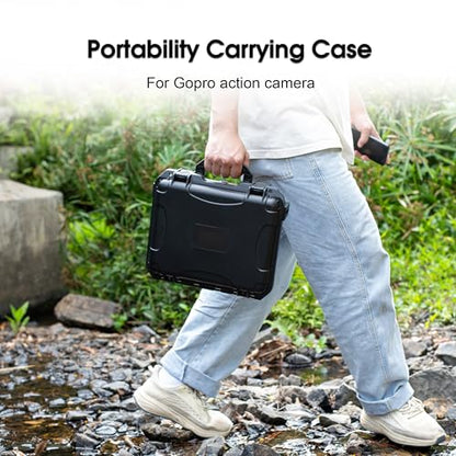 Organizer Hard Case For Gopro Hero 13/12/11/10/9/8 Creator Edition Odorless Compatible with Media Mod/Volta/Chest Mount/ Accessories Waterproof Travel Storage Carrying Case 12.4*4.7*10.4inch