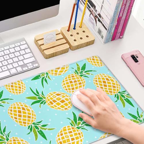 Pineapple Extended Big Mouse Pad Large,XL Gaming Mouse Pad Desk Pad,31.5x11.8inch Long Computer Keyboard Mouse Mat Mousepad with 3mm Non-Slip Base and Stitched Edge for Home Office Work - color: Pineapple