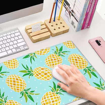 Pineapple Extended Big Mouse Pad Large,XL Gaming Mouse Pad Desk Pad,31.5x11.8inch Long Computer Keyboard Mouse Mat Mousepad with 3mm Non-Slip Base and Stitched Edge for Home Office Work - color: Pineapple
