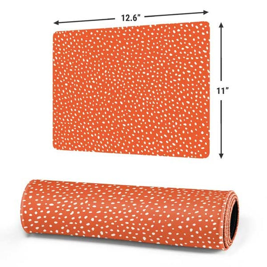 Skinit Small Gaming Mouse Pad - Orange Spots Design with Stitched Edges, Waterproof, Non-Slip Rubber Base, Desk Mat for Keyboard & Mouse - color: Orange - PTTRNS03, size: 12.6" x 11"