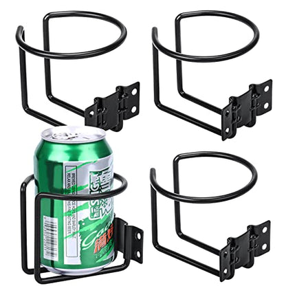 4 pcs Stainless Steel Boat Cup Holder, Universal Drink Holders for Boat, Truck, RV, Tractor, Outdoor Wooden Swing, Black - color: Black