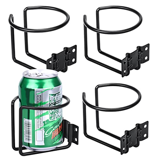 4 pcs Stainless Steel Boat Cup Holder, Universal Drink Holders for Boat, Truck, RV, Tractor, Outdoor Wooden Swing, Black - color: Black