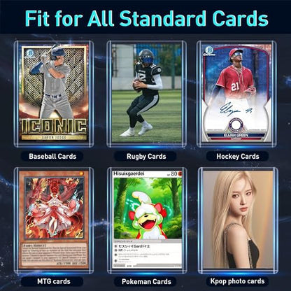 JohnBee Card Sleeves - 3"x4" Rigid Toploaders for Cards, Hard Plastic Card Protectors, Premium Trading Card Sleeves Fit for Sports Cards & All Standard Trading Cards (100HardSleeves+100SoftSleeves) - size: 100 Soft Sleeves + 100 Hard Sleeves