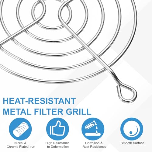 PATIKIL 80mm Fan Finger Grill, 12 Pcs Metal Ventilation Grill Guard Cover with Screws for Industry Workshop Computer Household Refrigerators Air Conditioning, Silver - size: 80mm