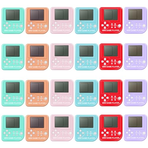 DOEA Video Game Keychain Party Favors,24Pcs Arcade Video Game Keychain,Party Favors for Kids Filled with Bulk Video Game Party Supplies,Birthday Goodie Bag Stuffers