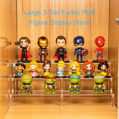 HENABLE 14.8 IN Large Acrylic Perfume Organizer Stand, Clear Display Risers for Perfume, Cologne, Cosmetic, Skincare, Funko POP, Dessert Display, Cupcake Stand Holder - size: 3-Tier Large 14.8IN