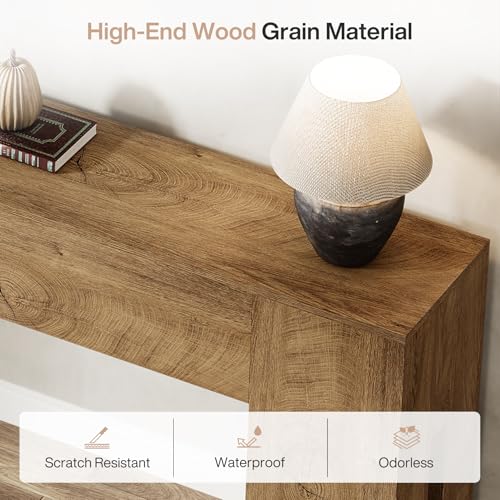 Tribesigns 71-Inch Long Console Table for Entryway, Farmhouse Sofa Console Behind Couch, Entry Table for Hallway, Foyer, Living Room, Burlywood - color: Burlywood