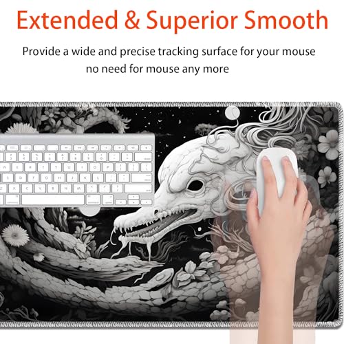 MTG Playmat, Smooth Surface Game Play Pad MTG TCG 24 x 14 inch with Storage Bag, Non-Slip Mouse Pad Card Fighting Game, Black Snake - color: Black Snake