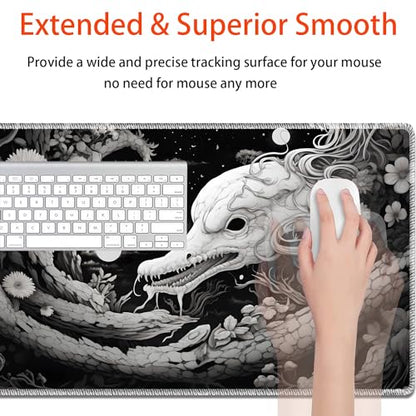 MTG Playmat, Smooth Surface Game Play Pad MTG TCG 24 x 14 inch with Storage Bag, Non-Slip Mouse Pad Card Fighting Game, Black Snake - color: Black Snake