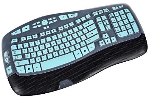Keyboard Cover for Logitech MK550 MK570 K350 Wireless Wave Keyboard, Logitech K350 MK550 MK570 Accessories Wave Keyboard Protector-Mint - color: Mint, size: K350/MK550/MK570
