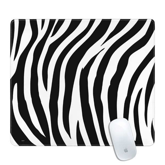 Skinit Medium Gaming Mouse Pad - Zebra Print Design with Stitched Edges, Waterproof, Non-Slip Rubber Base, Desk Mat for Keyboard & Mouse, 17.7" x 15.75" inches - color: Black - PTTRNS07, size: 17.7" x 15.75"