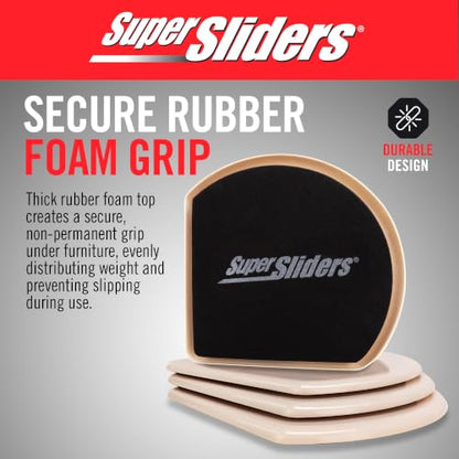 Super Sliders 7" Slide & Hide Corner Reusable Furniture Sliders for Carpet, Anti-Slip Protective Furniture Moving Pads for Beds, Sofas, Dressers, Set of 4, Beige - size: 7 Inch, style: For Carpet