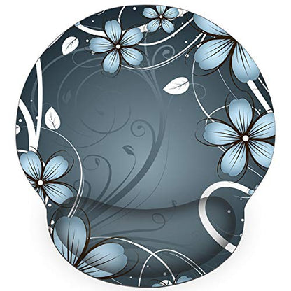 RICHEN Ergonomic Mouse Pad with Wrist Support,Non-Slip Rubber Base for Computer Laptop & Mac,Lightweight Rest for Home,Office & Travel (Blue Flowers) - color: Blue Flowers