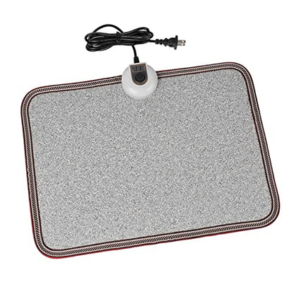 Electric Heated Floor Mats - AC 110V Foot Heater, Heated Foot Warmer Mat Under Desk for Office and Home (Gray) - color: Grey