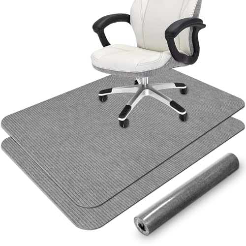 2 Pack Office Chair Mat for Hardwood Floor, 55"x35" Computer Chair Floor Mat, Desk Chair Mat, Large Rubber Anti-Slip Floor Protector for Home Office Light Grey (Folding Packaging) - color: 2-pack Rubbergrey, size: 55" x 35"