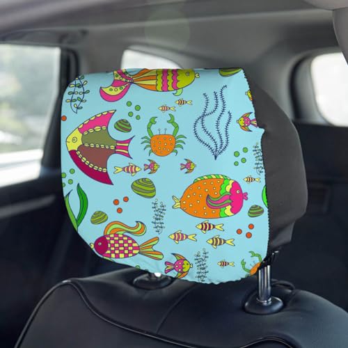BAOZOON 4 Pcs Car Headrest Cover Blanks Elastic Universal Auto Head Rest Protectors Heat Transfer Headrest Dustproof Cover Soft Car Seat Headrest Cover for Most Car Vehicle(White, Black) - color: White, Black