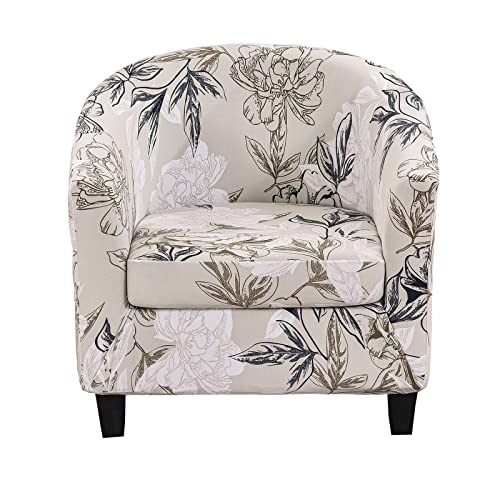 KRFOONN Club Chair Slipcover 2 Piece Stretch Printed Round Barrel Chair Covers Removable Tub Chair Slipcover with Elastic Bottom Chair Coverings Furniture Protector Cover for Living Room, A2 - color: Color A2