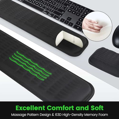 MEKASS Ergonomic Wrist Rest for Keyboard and Mouse, Soft Memory Foam Keyboard Wrist Rest Set with Non-Slip Silicone Base, Easy Typing, Pain Relief, Comfort for Office, Work, Gaming (Purple) - style: Purple