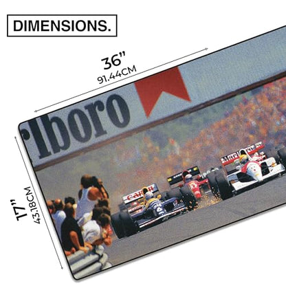 MPCO. Original Large Gaming Desk Mat – 36" x 17" Aeroglyde Racing Series Hungarian GP, 91 Full Desk Mouse Pad for Smooth Precision – Non-Slip, Washable Extra-Large PC Mouse Pad for Gaming Sessions - color: AeroGlyde Hungarian GP, 91