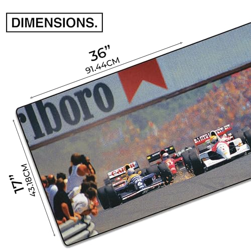 MPCO. Original Large Gaming Desk Mat – 36" x 17" Aeroglyde Racing Series Hungarian GP, 91 Full Desk Mouse Pad for Smooth Precision – Non-Slip, Washable Extra-Large PC Mouse Pad for Gaming Sessions - color: AeroGlyde Hungarian GP, 91