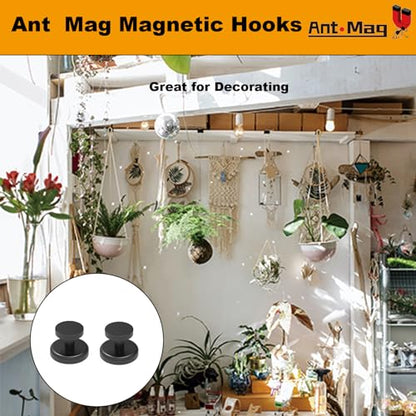 Ant Mag Magnet Hooks Heavy Duty for Coat Hanging Strong Magnet Hangers for Metal Surface Great Organization for Cruise Cabinet Door Kitchen Room Office - size: D42 Flat 2 Pack