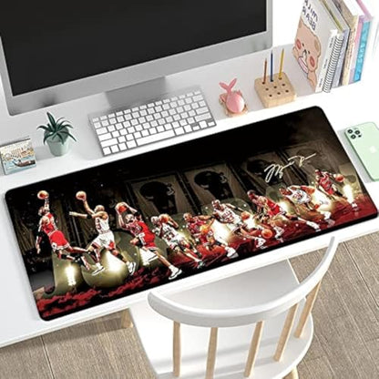 31.5x11.8 Inch Non-Slip Long Extended Large Gaming Mouse Pad with Stitched Edges XL Laptops Keyboard Mouse Mat - color: MJ Dunk