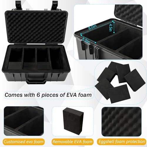 Graded Card Case - Storage Box for 120+ CSG, BGS, SGC, Top Loaders Graded Sports Trading Cards with 6 EVA Foam - size: XXL (holds 120+ Graded Cards)